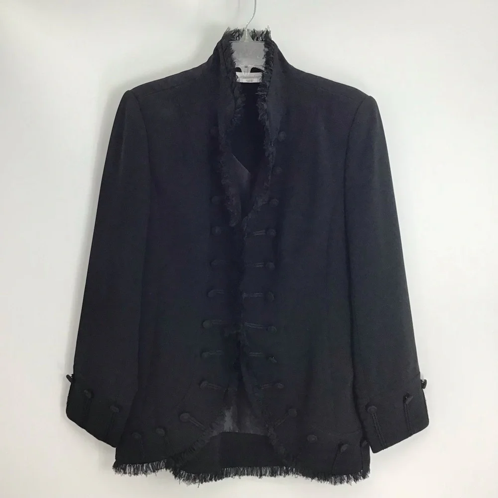 Soft Surroundings Stratford Military Style Jacket Blazer Steam Punk Black Size M - Picture 2 of 10